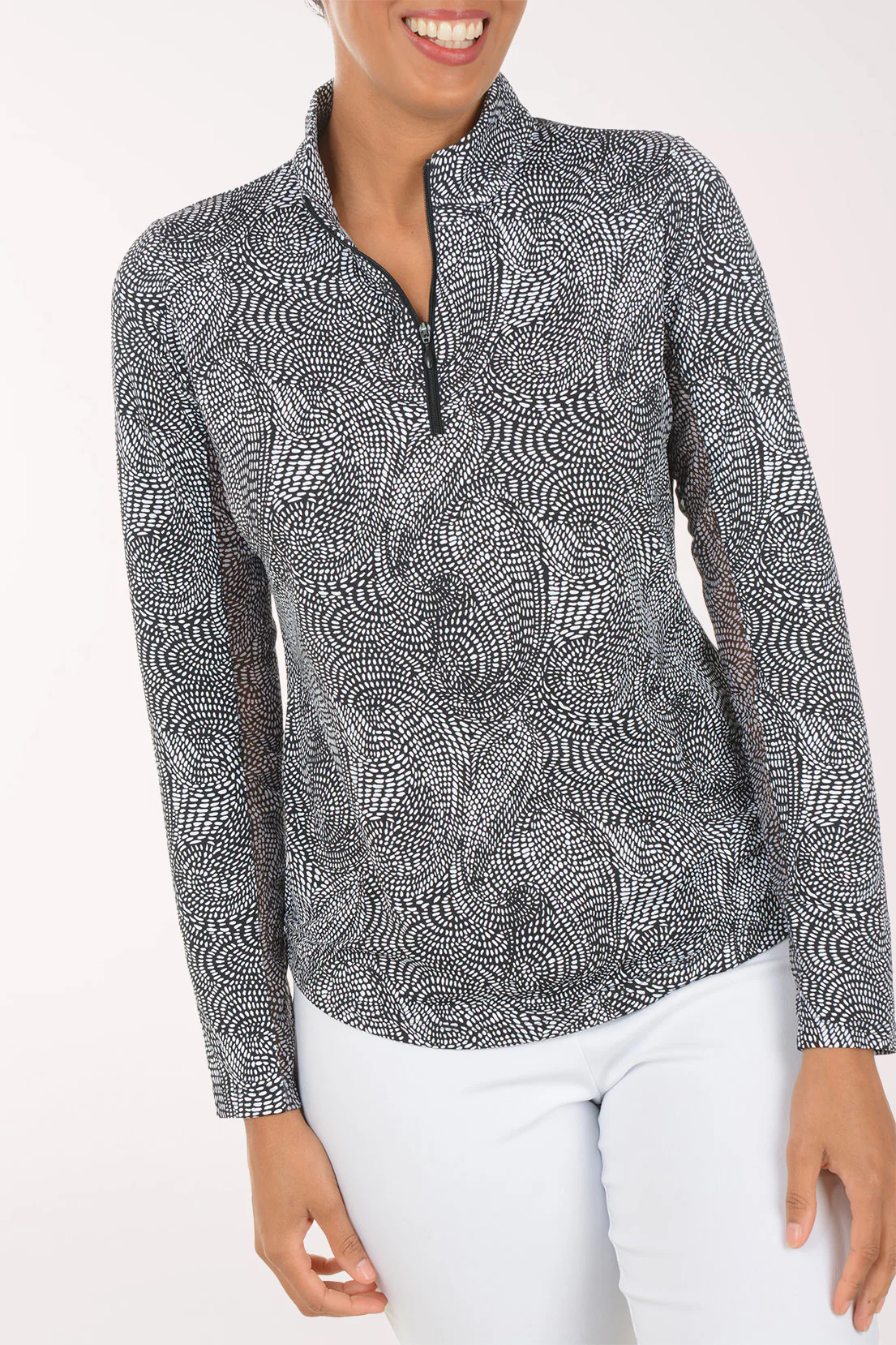 Black Stephanie Paisley UPF50+ Sun Shirt - Image 5