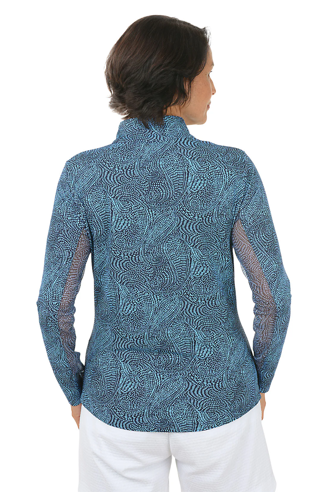 Navy Stephanie Paisley UPF50+ Sun Shirt - Image 3