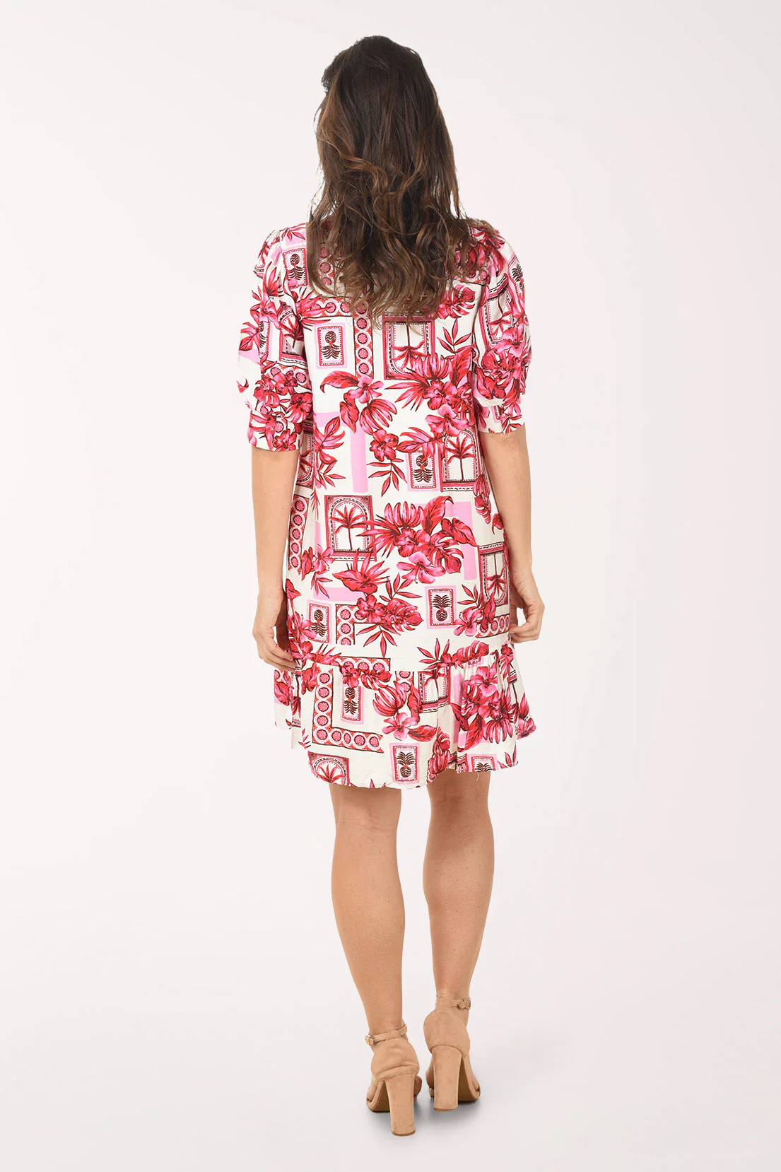 Pink Pineapple Flounce Hem Dress - Image 3