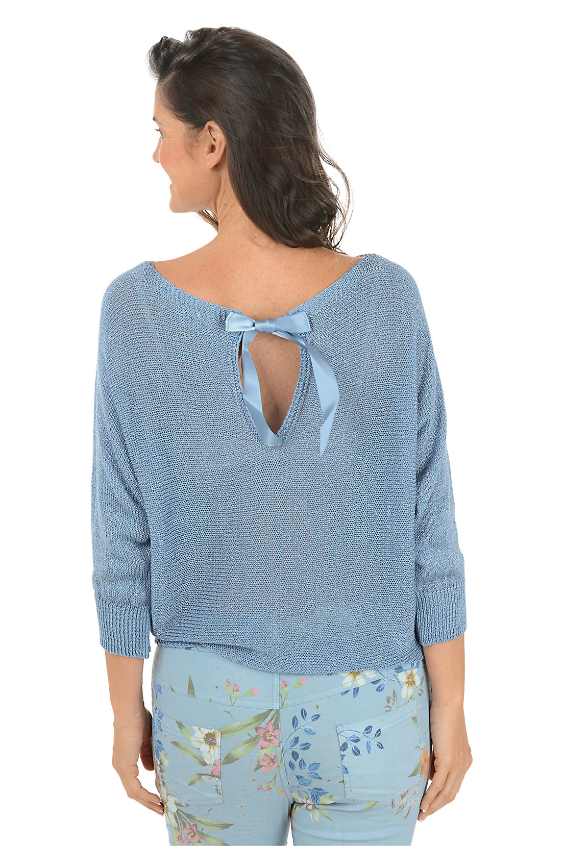 Sparkly Tie-Back Ribbon Sweater - Image 3