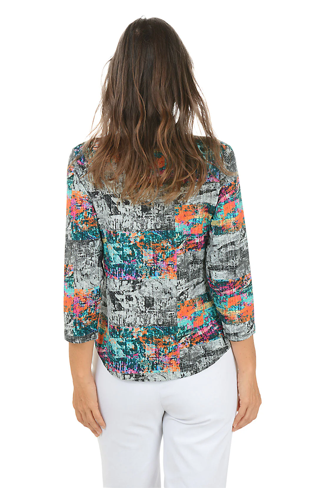 Petite Peggy Offset Button V-Neck Top - Image 3