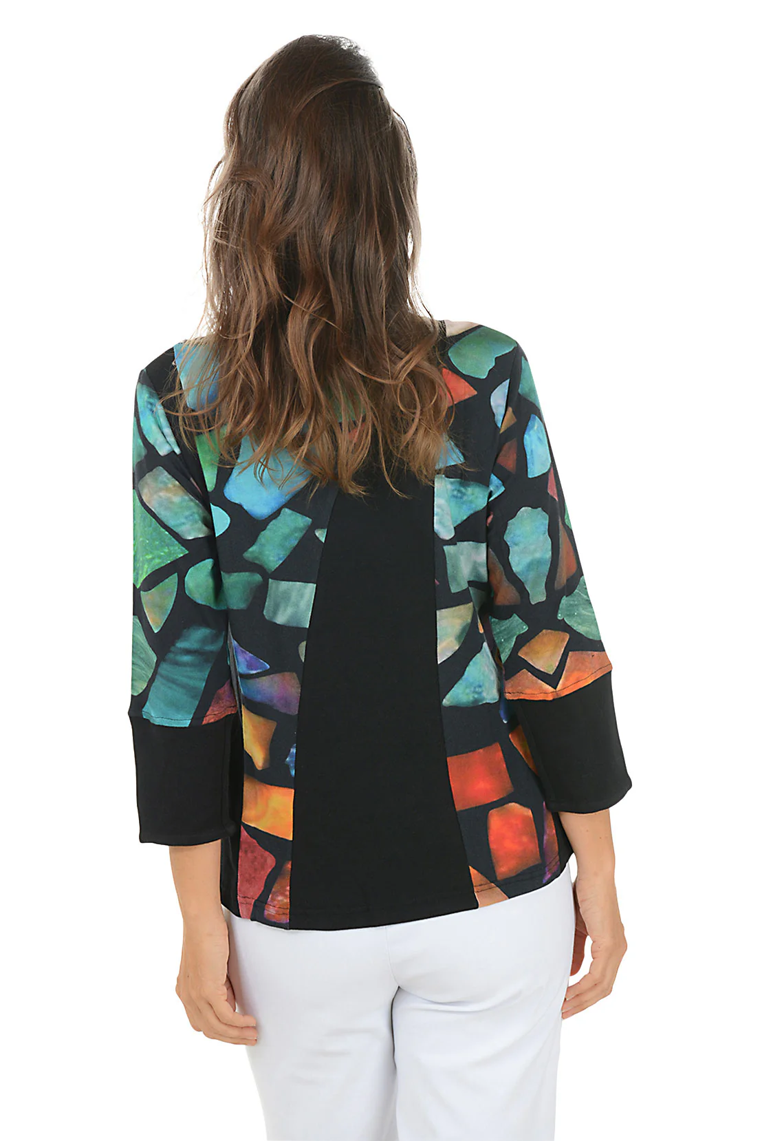 Petite Bebe Notched Neck Contrasting Cuff Top - Image 3