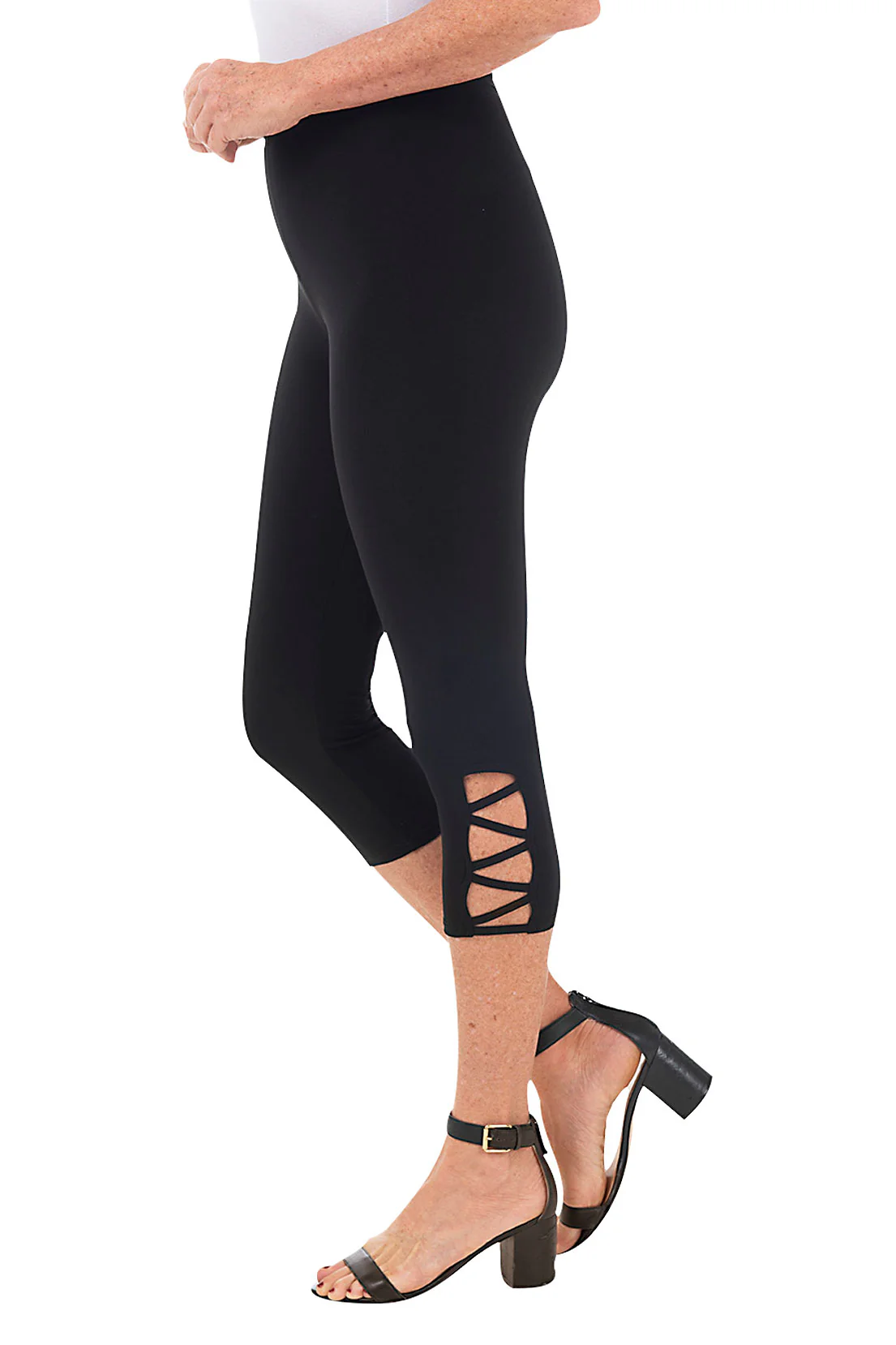 Lattice Hem Capri Legging - Image 4