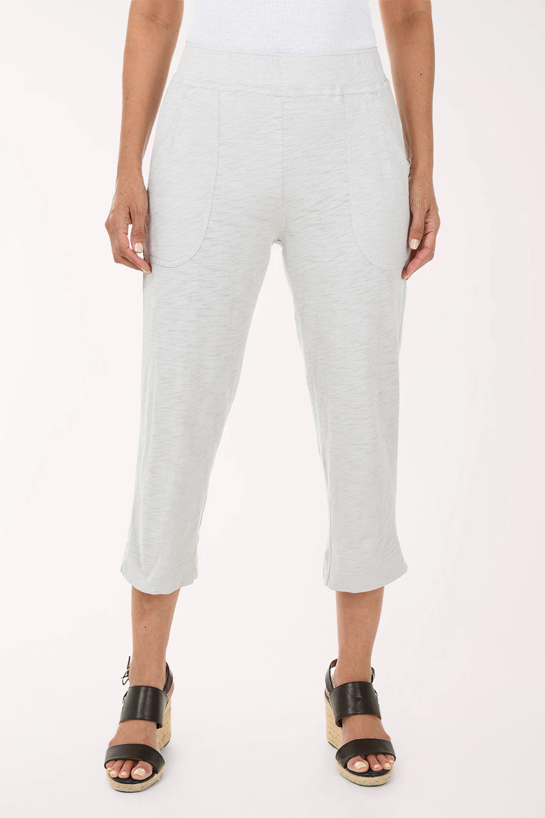 Pull-On Cotton Slub Knit Capri Pant - Image 5