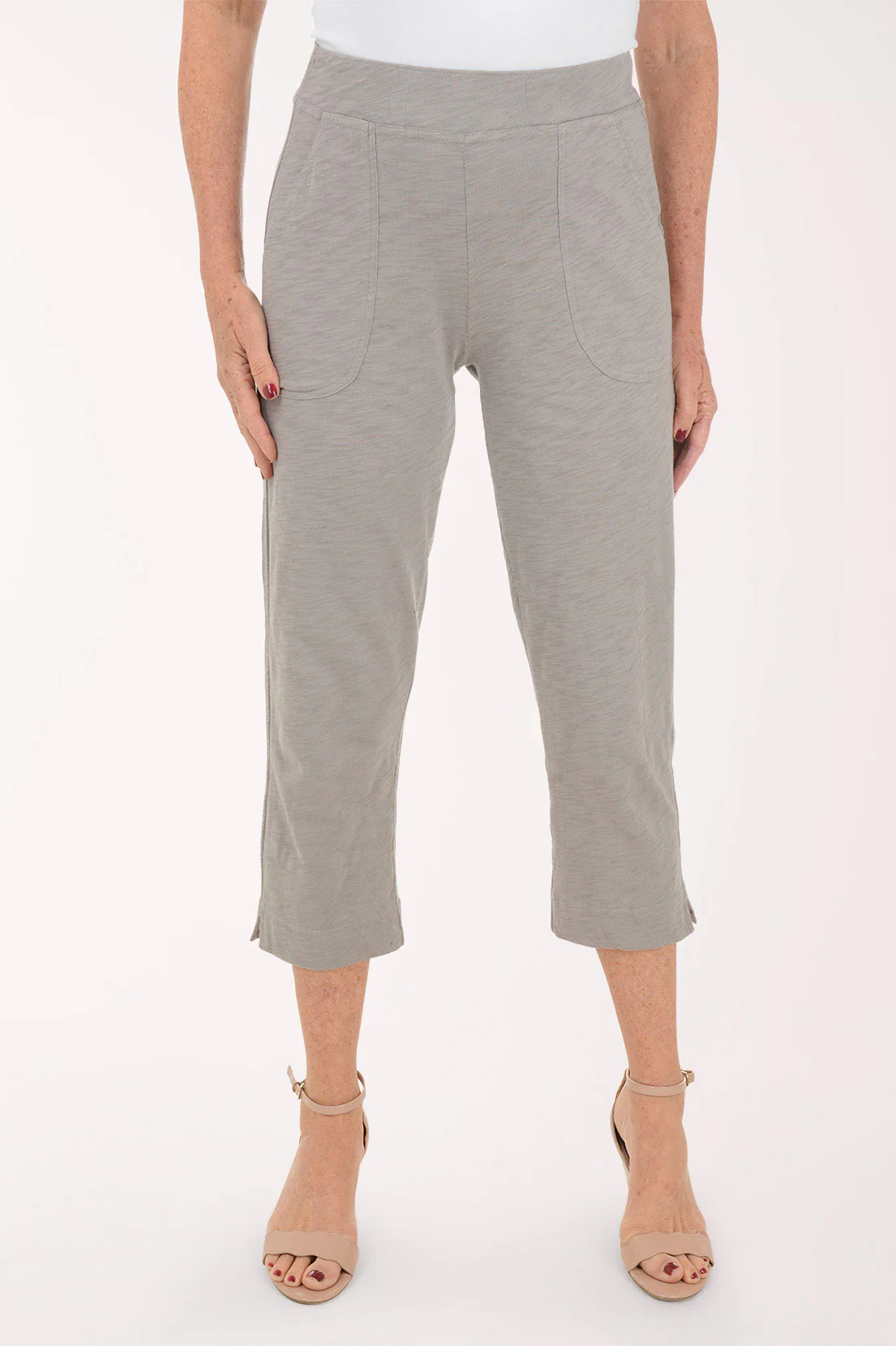 Pull-On Cotton Slub Knit Capri Pant - Image 6