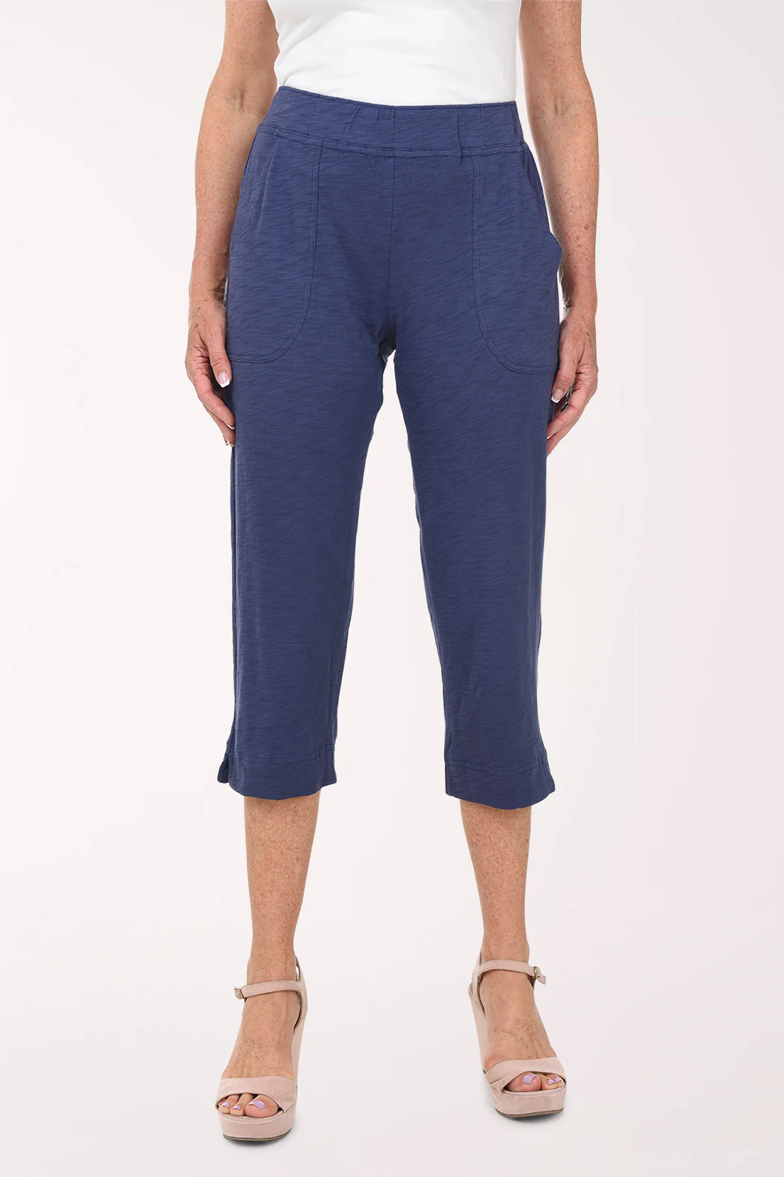 Pull-On Cotton Slub Knit Capri Pant - Image 7