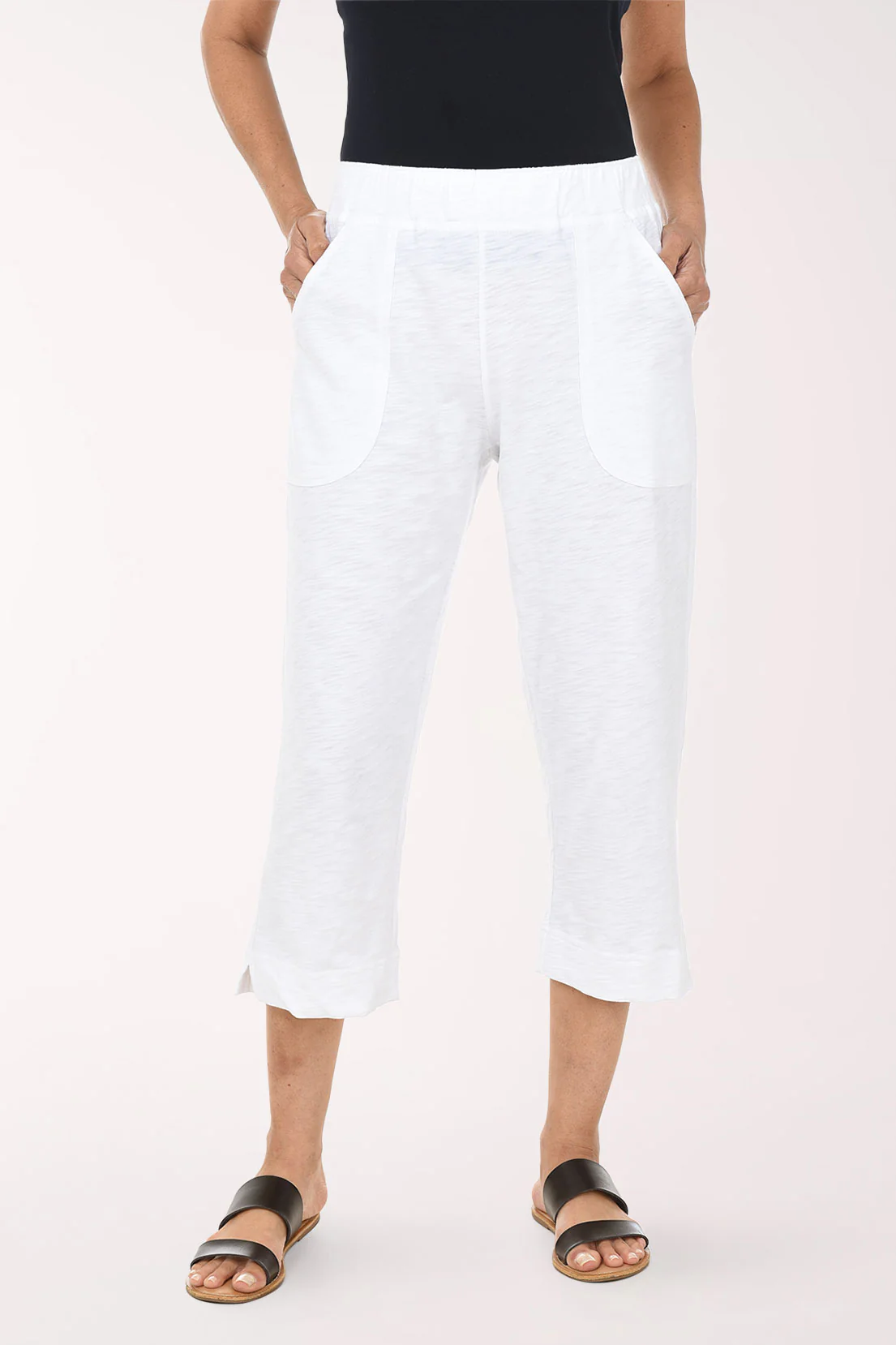 Pull-On Cotton Slub Knit Capri Pant - Image 8