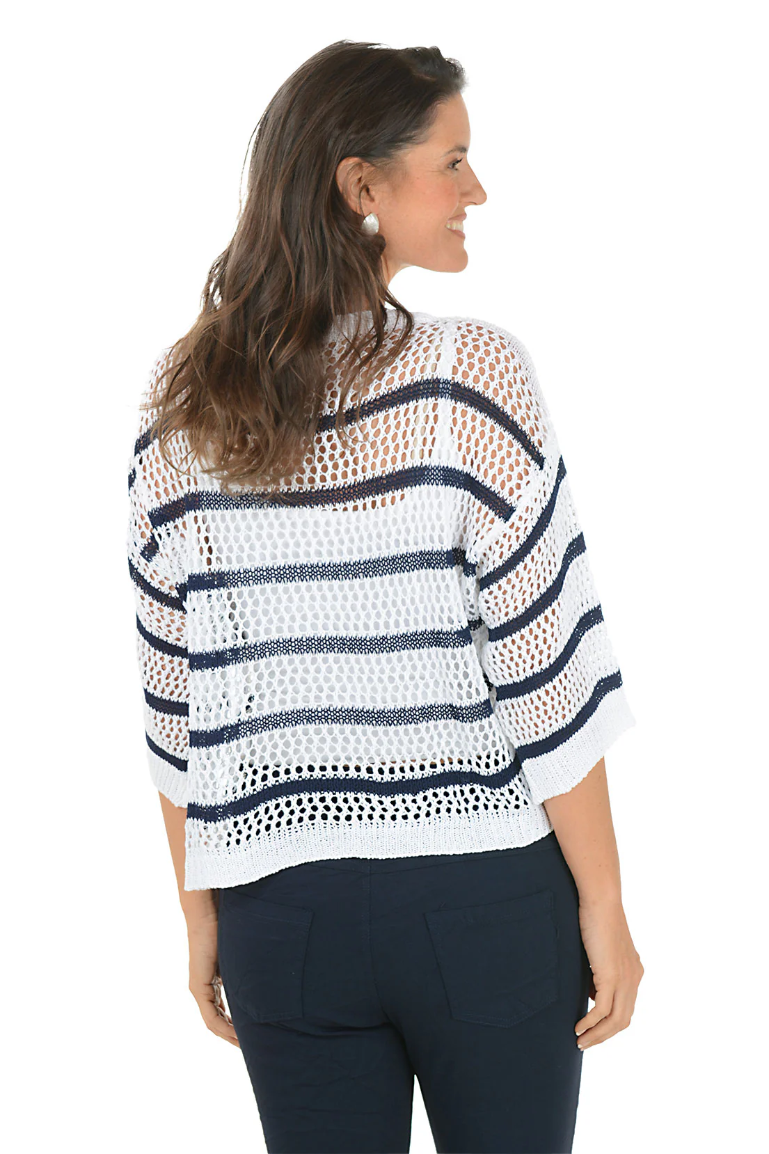 Nautical Stripe Open Knit Sweater - Image 3