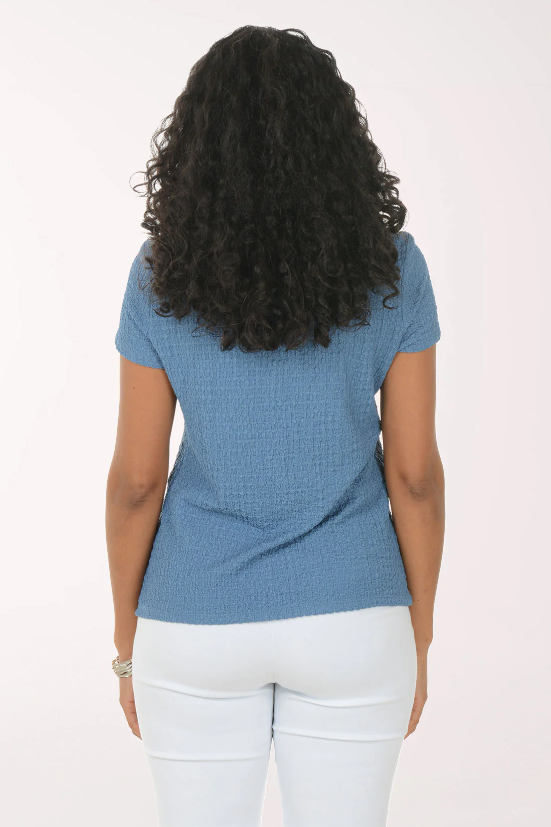 Scrunched Texture Short Sleeve Top - Image 3