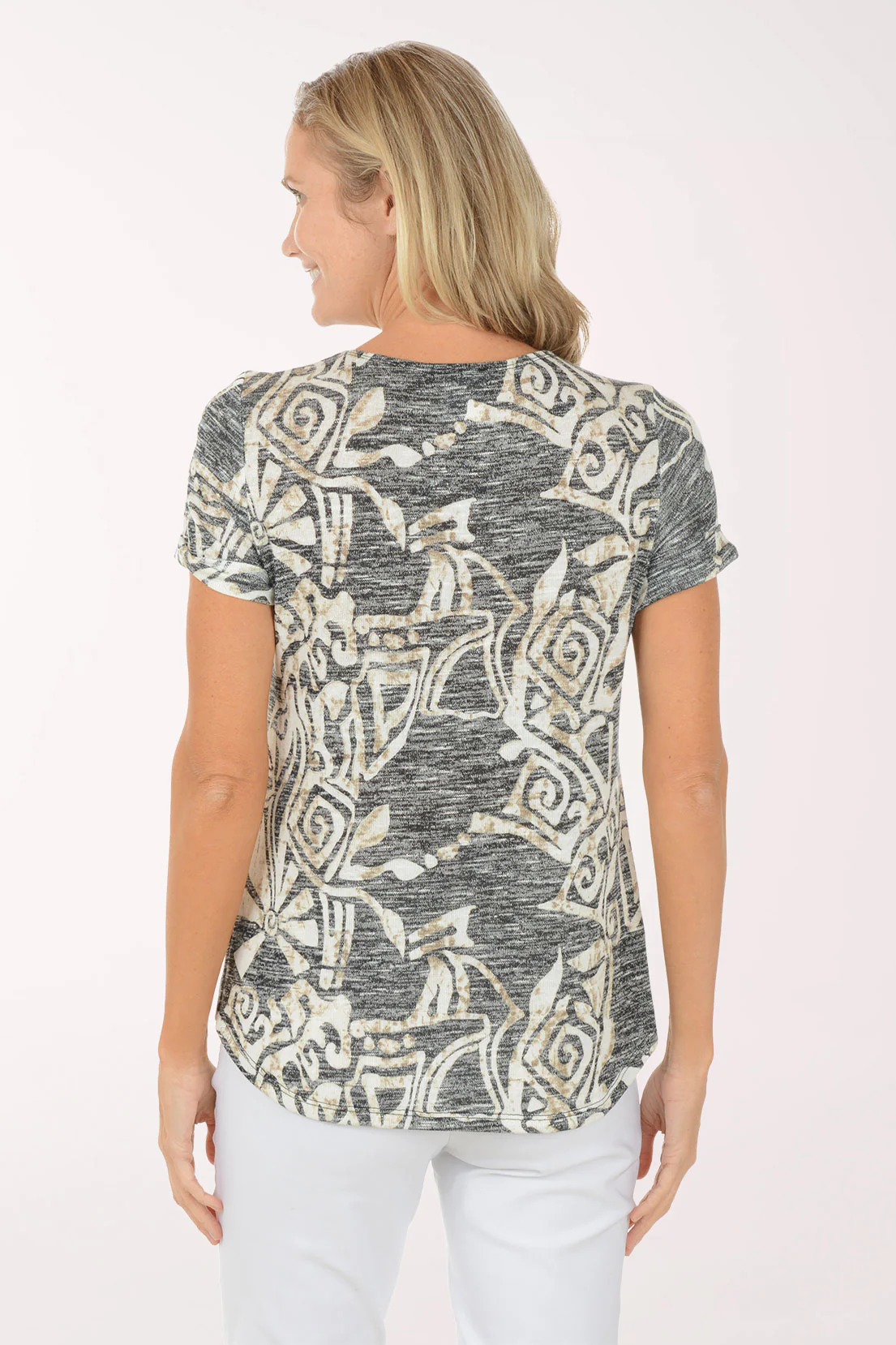 Batik Space Dyed Short Sleeve Top - Image 3