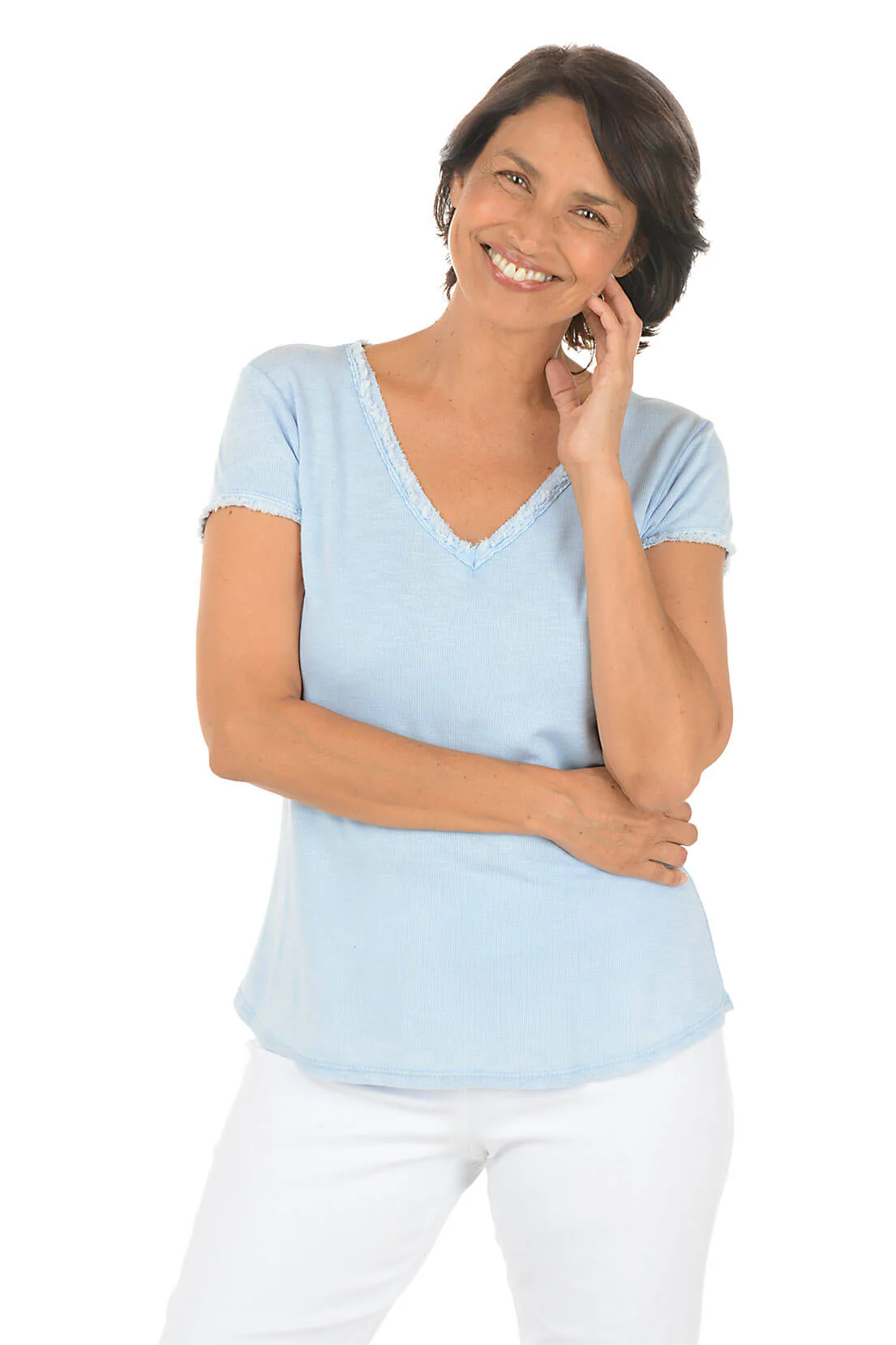 Frayed Edge Cotton Tee - Image 4