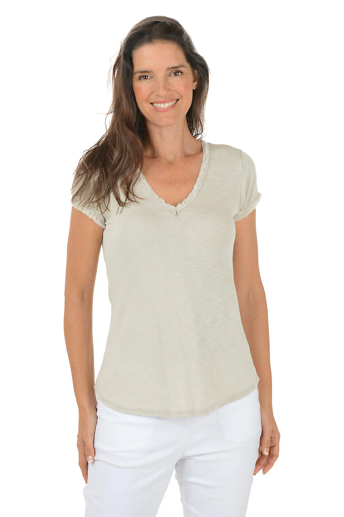 Frayed Edge Cotton Tee - Image 5