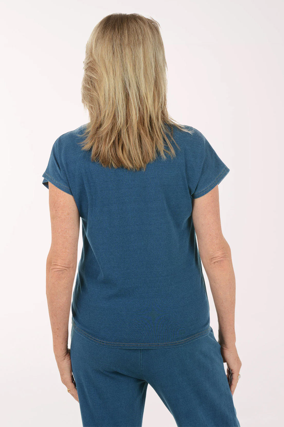 Contrast Stitched V-Neck Tee - Image 3