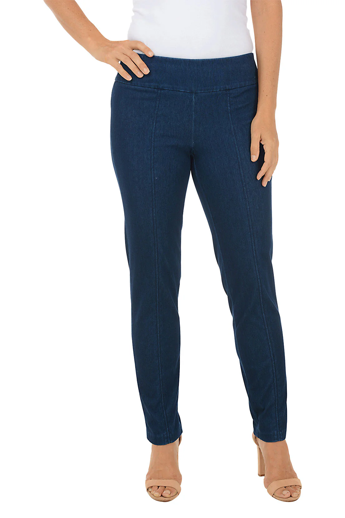 Petite Pull-On Slim Leg Denim Pant - Image 4