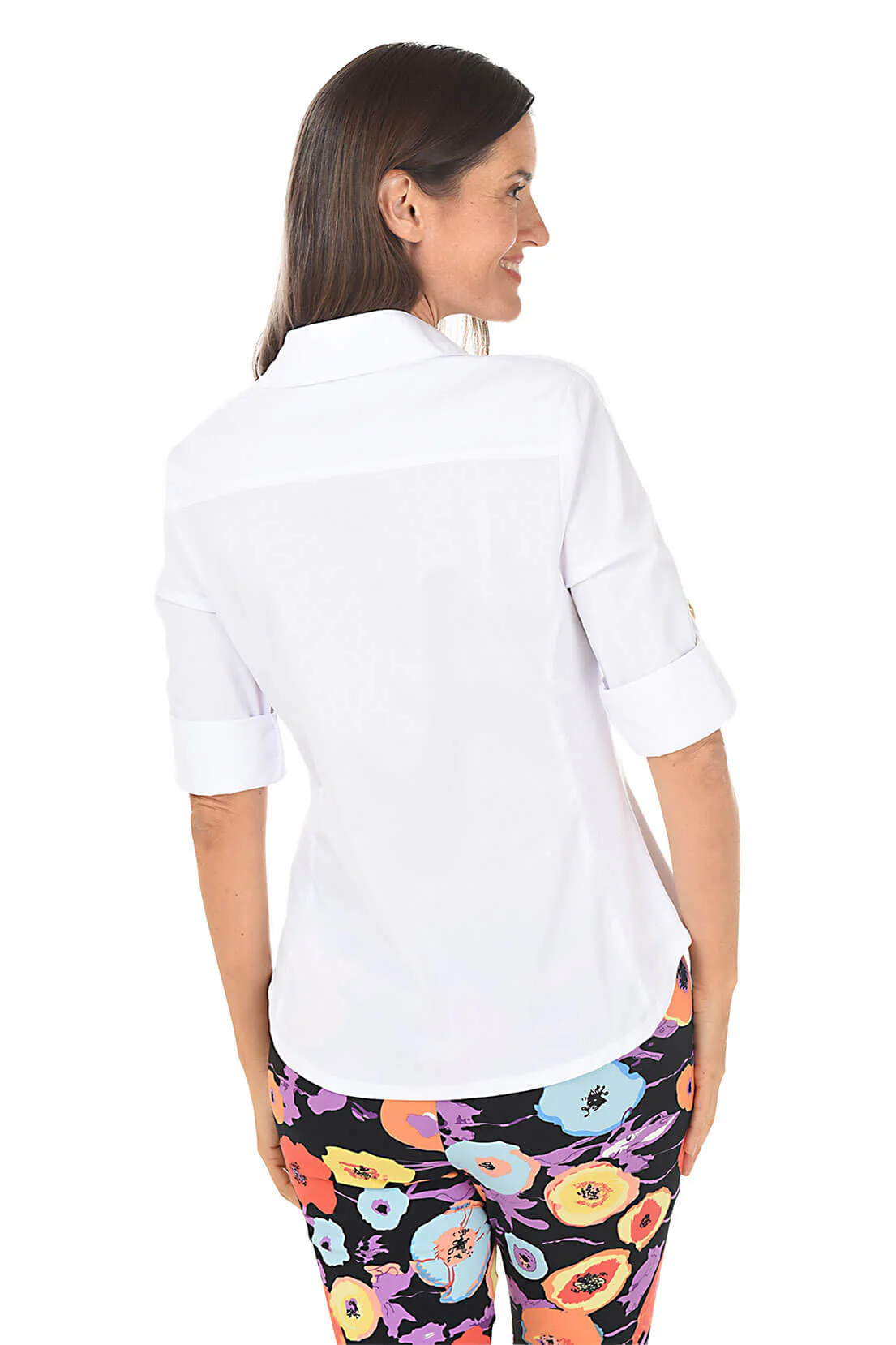 Grosgrain Ribbon Roll-Sleeve Button-Front Shirt - Image 3