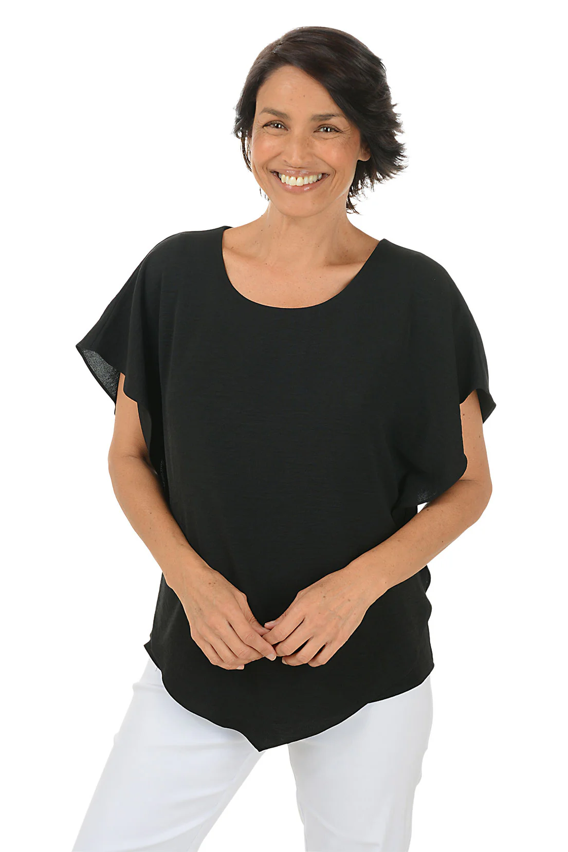 Layered Handkerchief Hem Blouse - Image 4