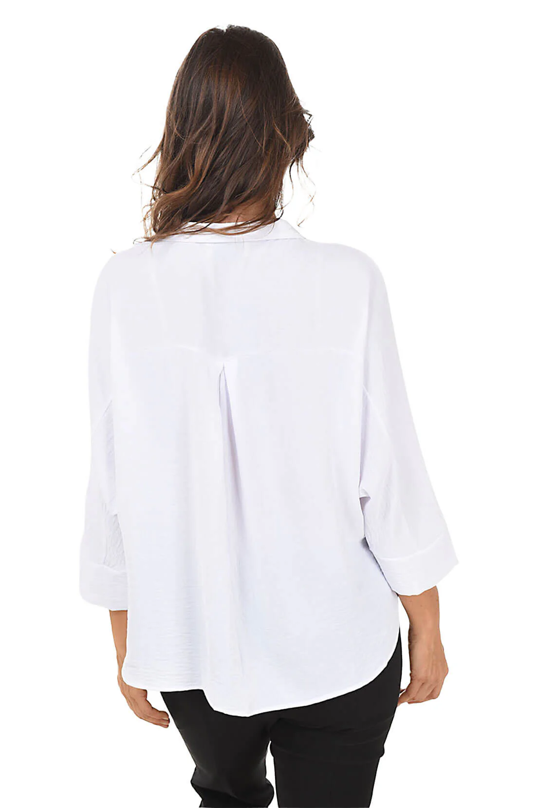 Solid Dolman Sleeve Crinkle Blouse - Image 3