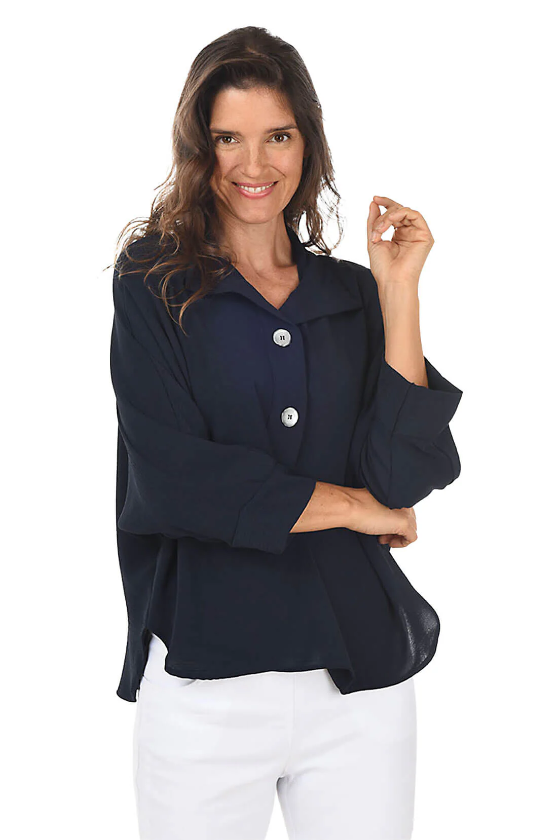 Solid Dolman Sleeve Crinkle Blouse - Image 8