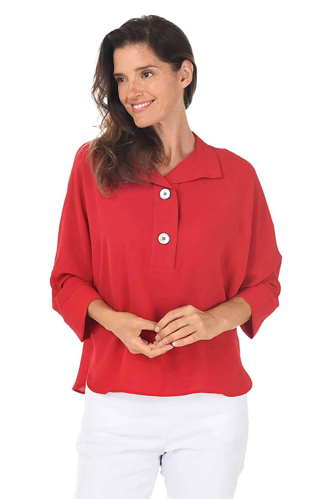 Solid Dolman Sleeve Crinkle Blouse - Image 9