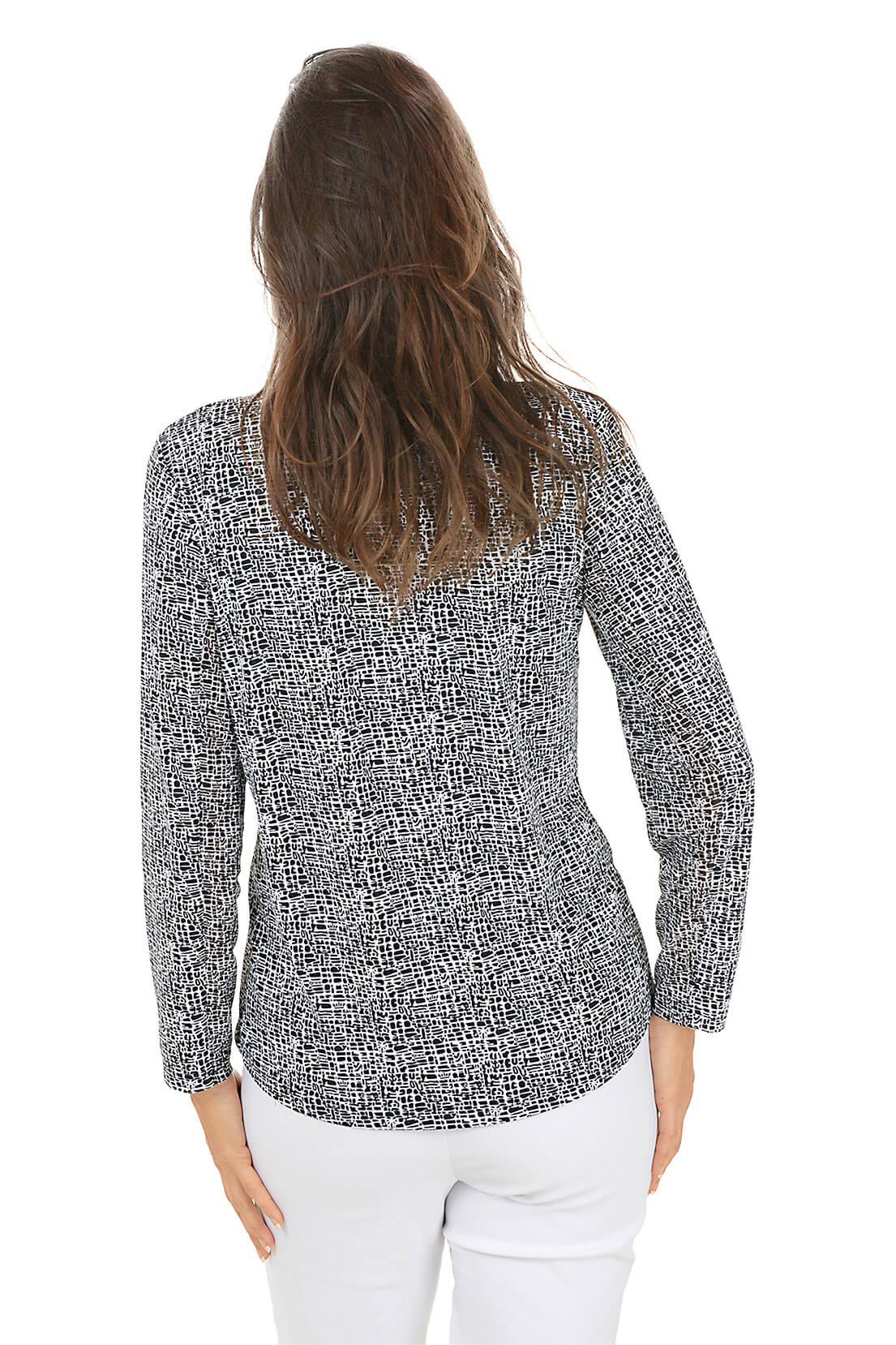 Black And White Stepped Stone Quarter Zip UPF50+ Sun Shirt - Image 3