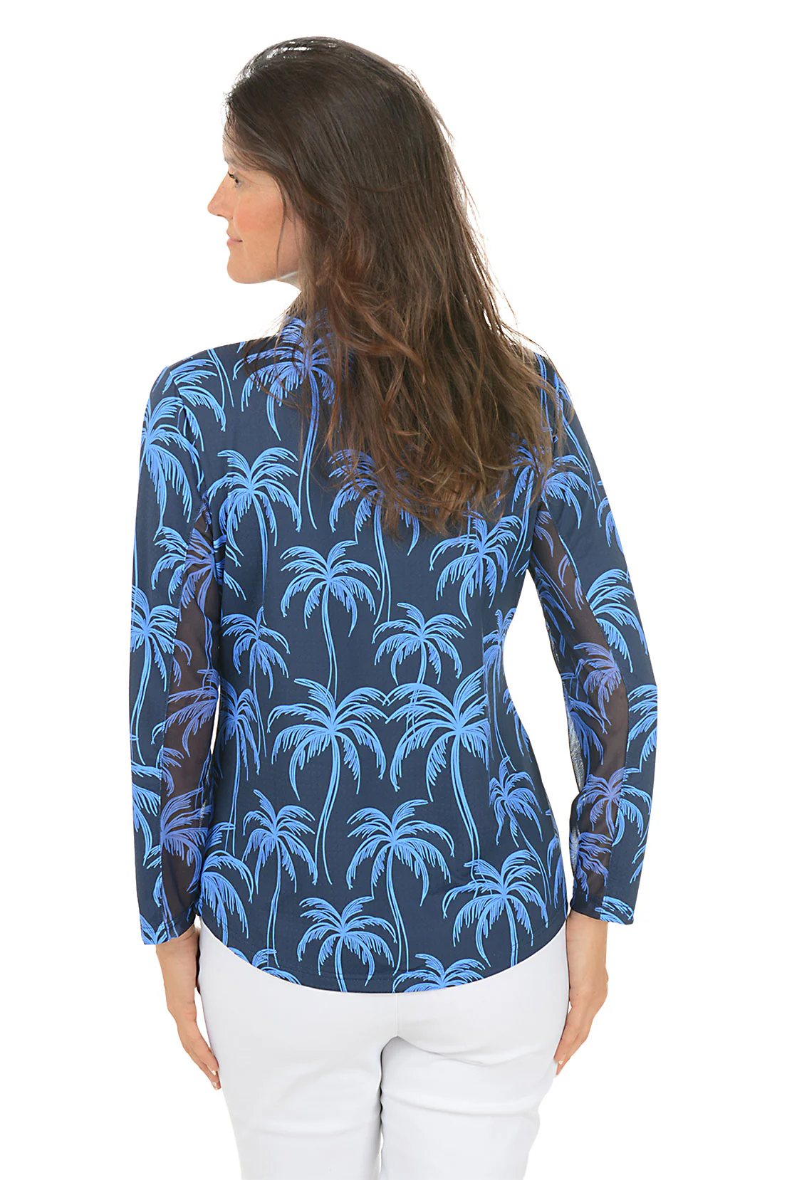 Sketch Palms Cooling UPF50+ Mock Neck Top - Image 3