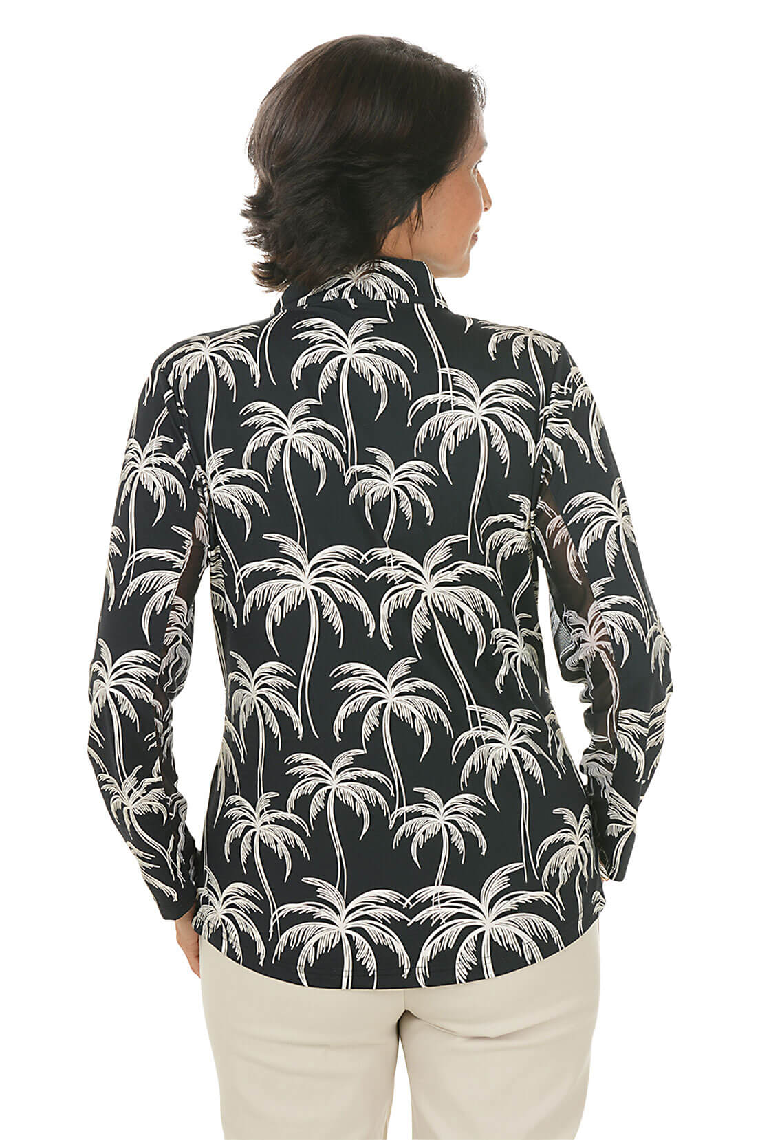Khaki Palms Cooling UPF50+ Mock Neck Top - Image 3