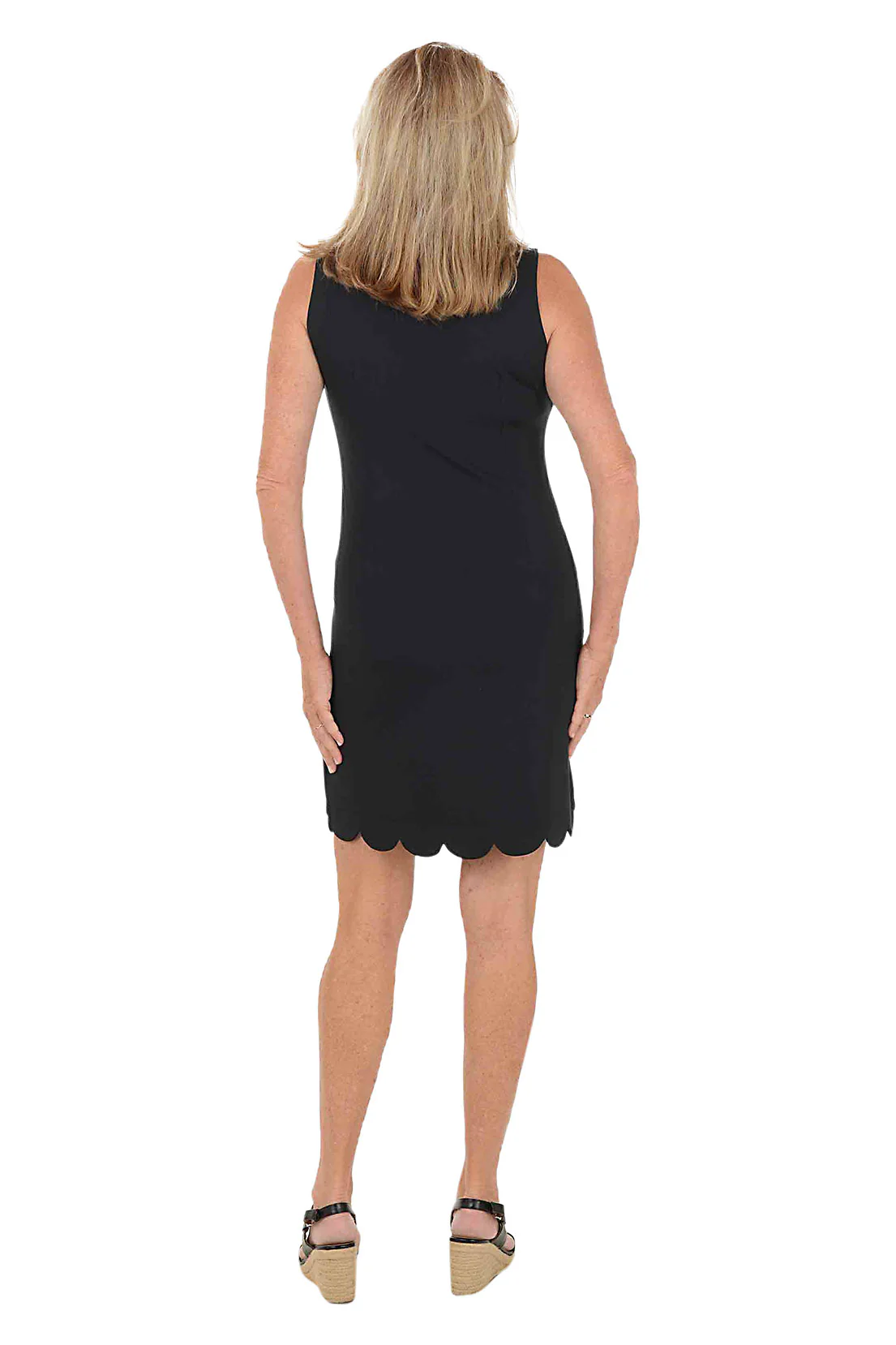 Solid UPF50+ Scalloped Sleeveless Dress - Image 3